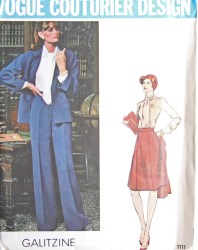 1111 Vogue GALITZINE YOKE JACKET, CUFF PANTS, SKIRT, BLOUSE PATTERN 8 or 10 Choice